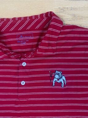 Peter Millar UGA Georgia Bulldogs Golf Polo Red Short Sleeve Pima Men Size XXL